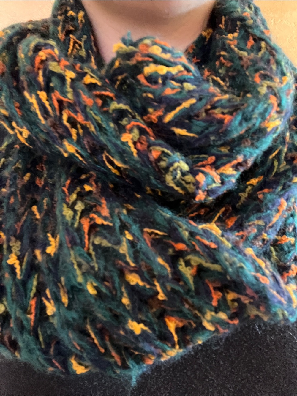 Multicolor Knit Soft Infinity Scarf